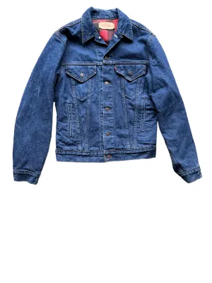 Vintage Red Flannel Lined Levis Type 3 Denim Trucker Jacket SZ S | Vintage Levi Strauss Denim Workwear Seattle | Seattle Vintage Clothing