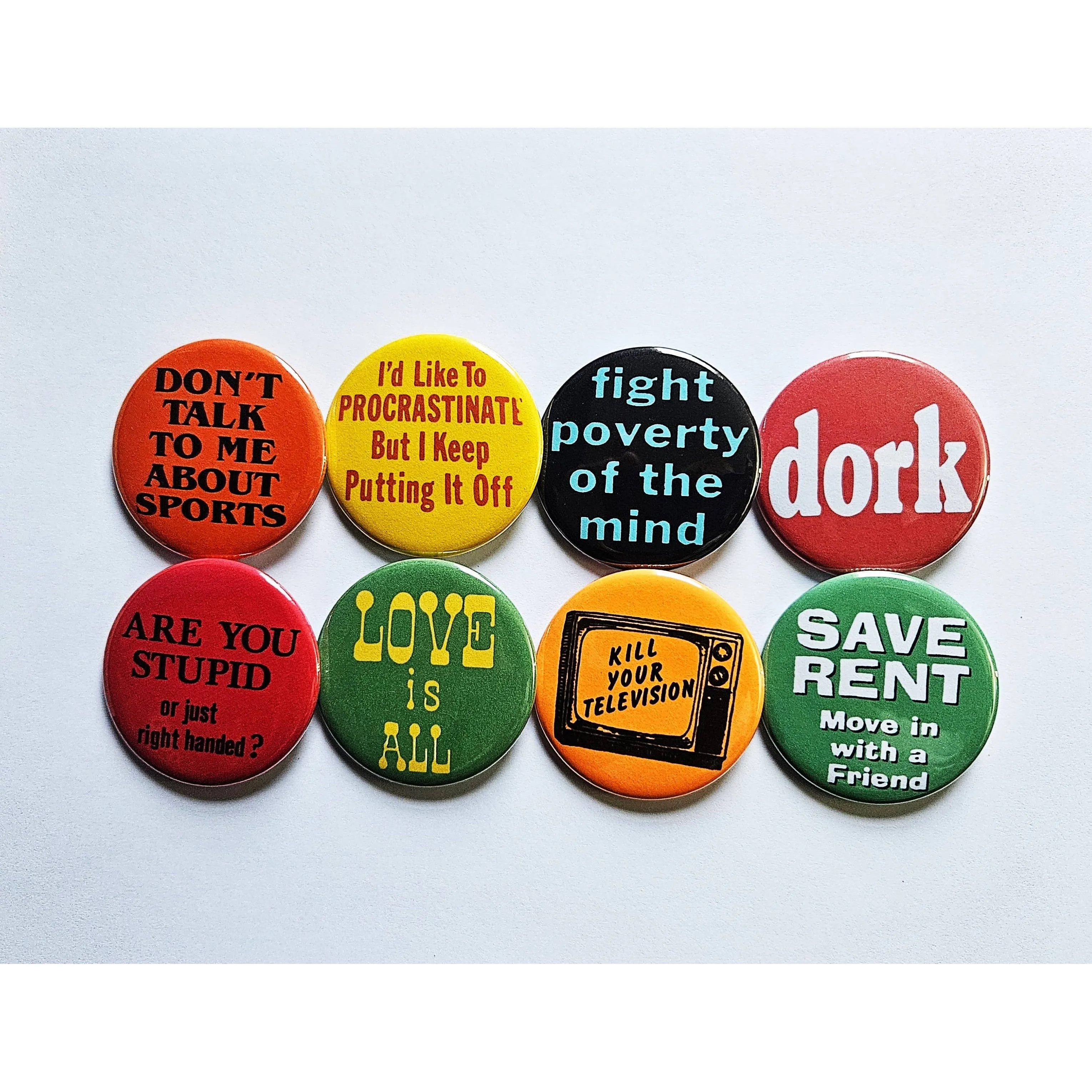 Vintage Reproduction Kill Your Television Small Pinback Button | 1.25" Diameter
