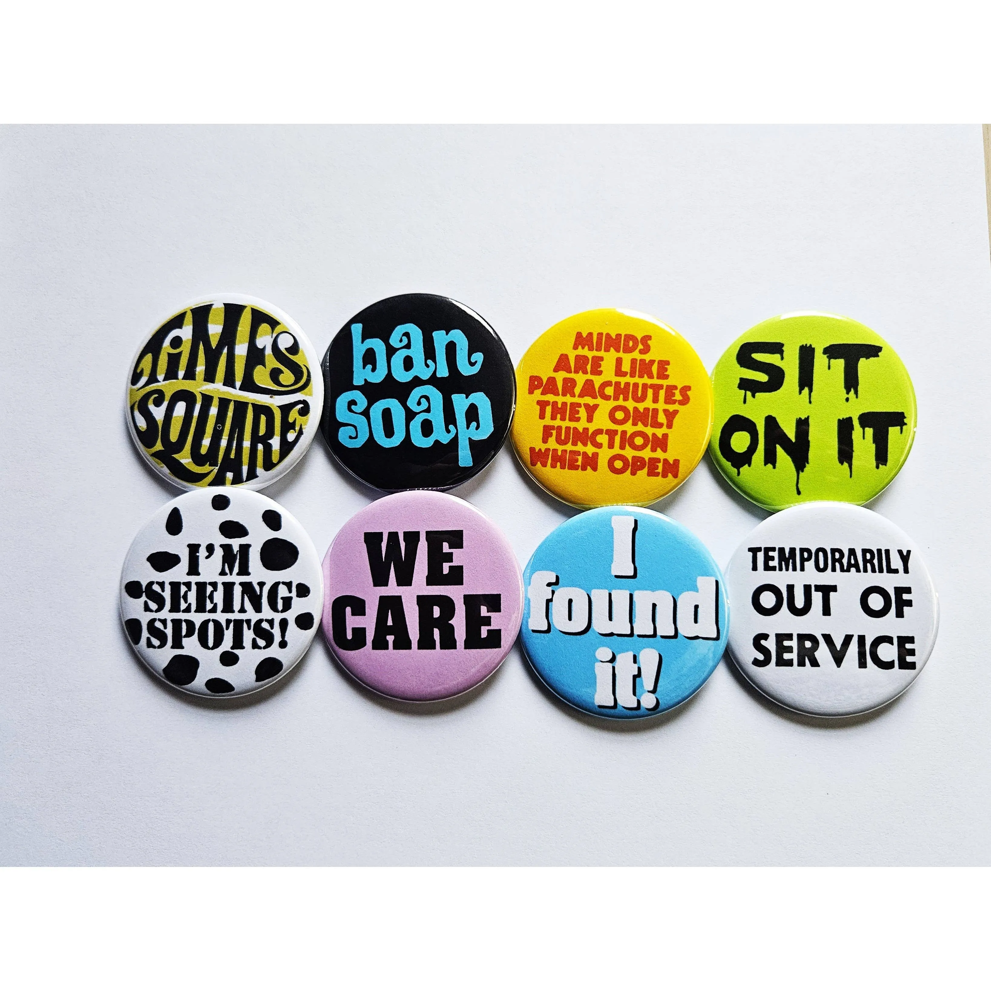 Vintage Reproduction Minds are Like Parachutes Small Pinback Button | 1.25" Diameter