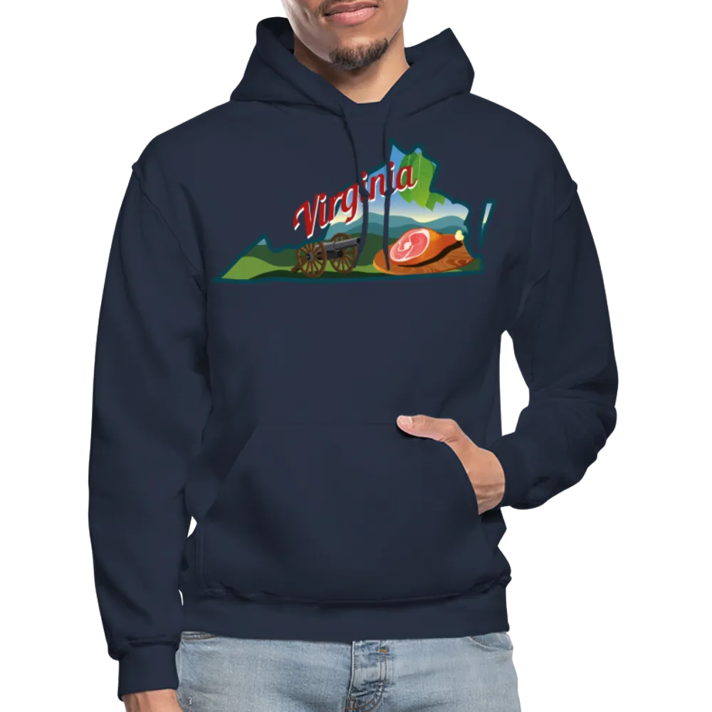 Virginia Whimsical State Logo Heavy Blend Adult Hoodie
