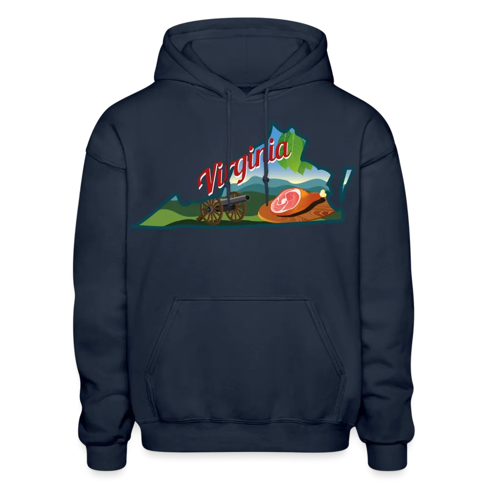Virginia Whimsical State Logo Heavy Blend Adult Hoodie