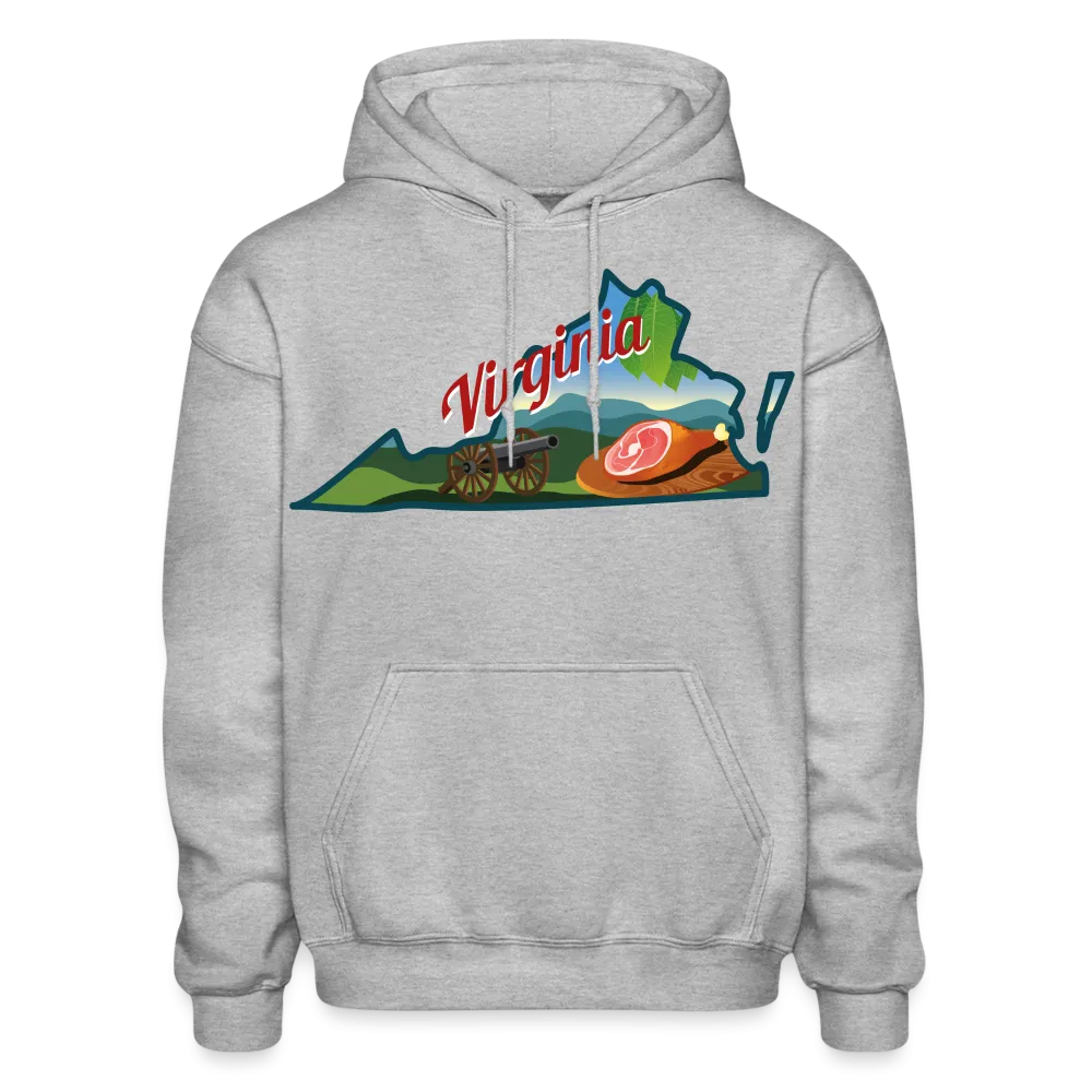 Virginia Whimsical State Logo Heavy Blend Adult Hoodie