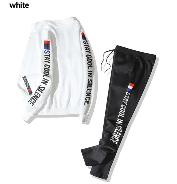 Voguable Men Running Sets Autumn Sportswear 140KG Sport Suit Sweatshirt Sweatpants Mens Clothing 2 Pieces Sets  Jogging Tracksuit