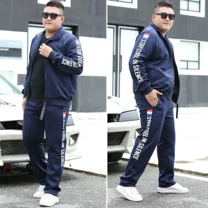 Voguable Men Running Sets Autumn Sportswear 140KG Sport Suit Sweatshirt Sweatpants Mens Clothing 2 Pieces Sets  Jogging Tracksuit