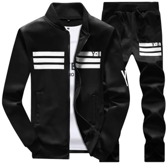 Voguable Men Running Sets Autumn Sportswear 140KG Sport Suit Sweatshirt Sweatpants Mens Clothing 2 Pieces Sets  Jogging Tracksuit