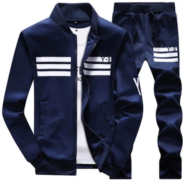 Voguable Men Running Sets Autumn Sportswear 140KG Sport Suit Sweatshirt Sweatpants Mens Clothing 2 Pieces Sets  Jogging Tracksuit