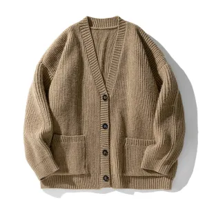 Watin Vintage Japanese Style V-Neck Cardigan