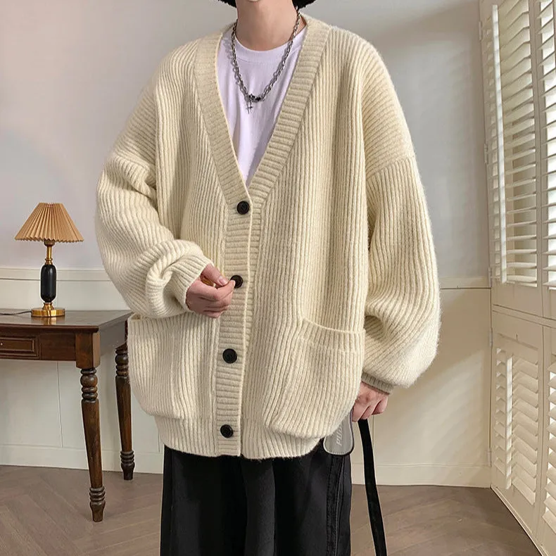 Watin Vintage Japanese Style V-Neck Cardigan