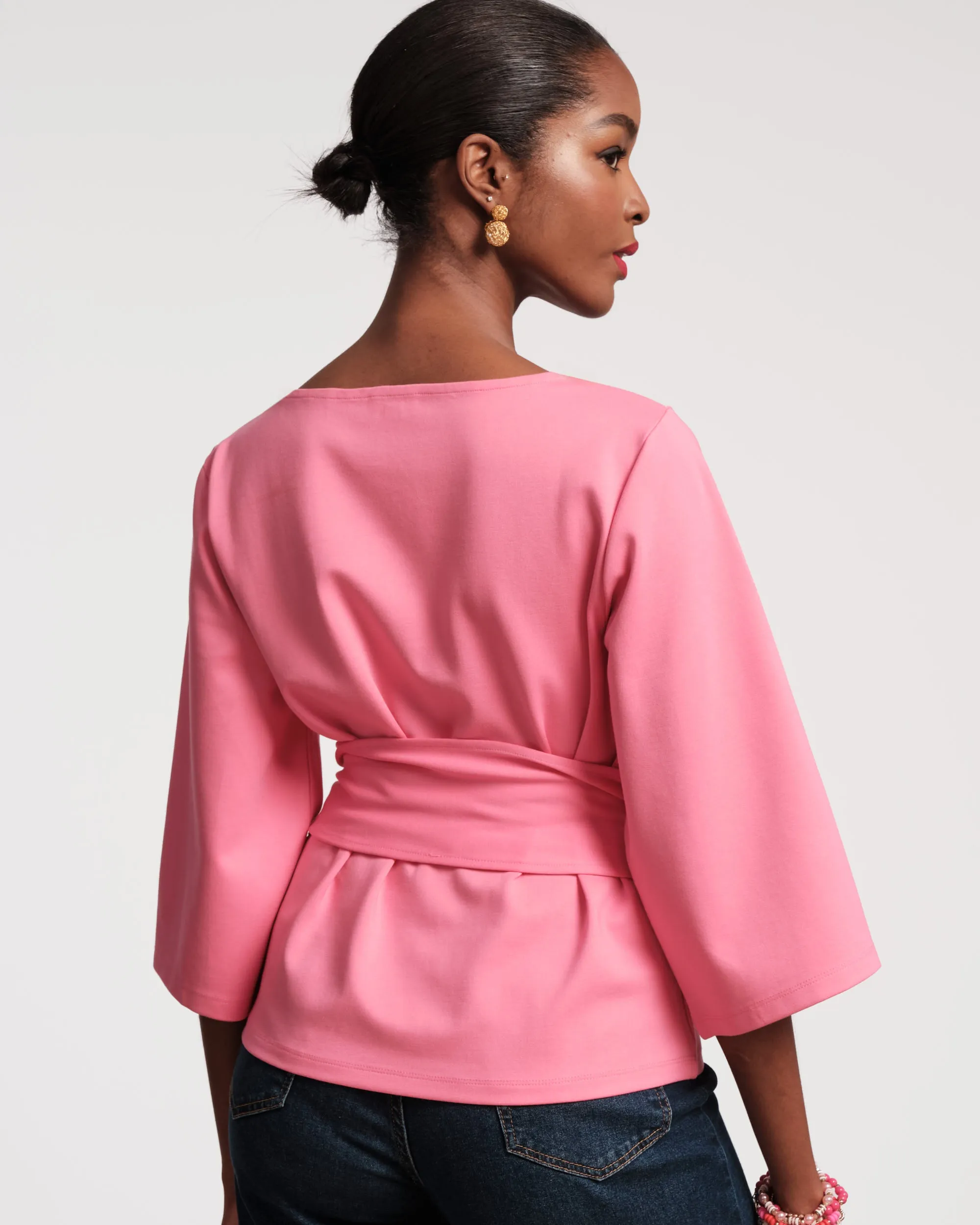 Whitney Wrap Top Pink