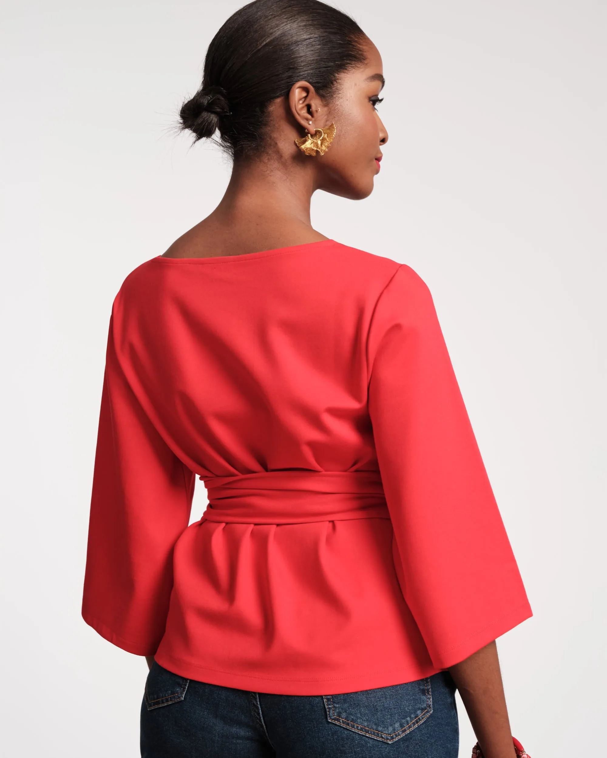 Whitney Wrap Top Red