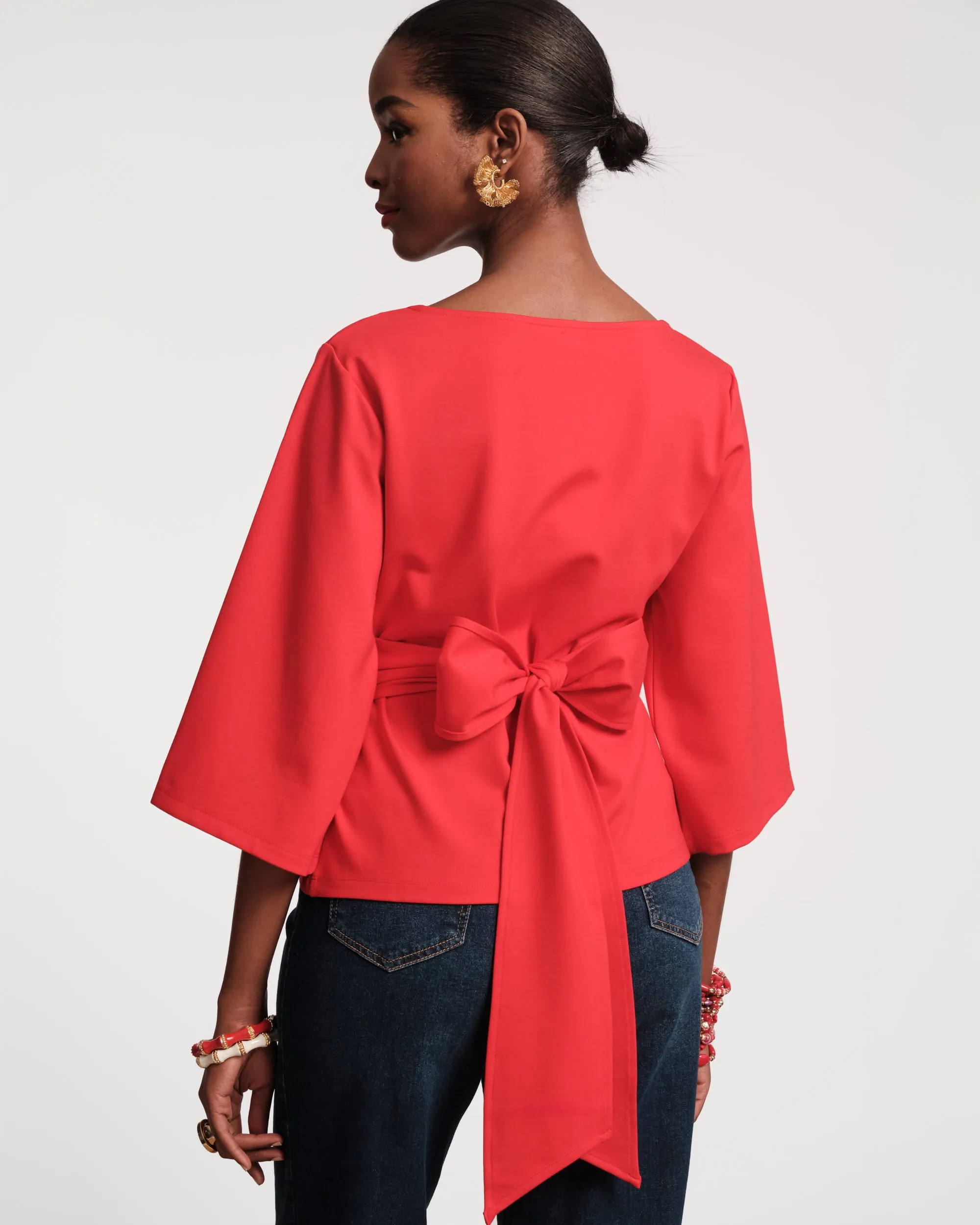 Whitney Wrap Top Red