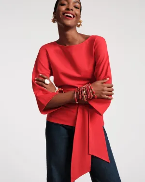 Whitney Wrap Top Red