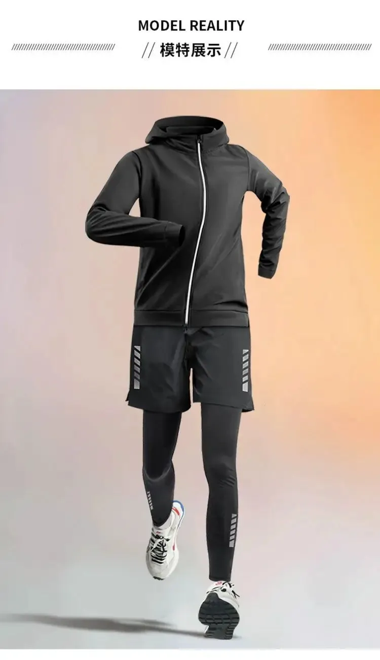 Winter Men's Outdoor Running Sets 2-5 PCS Fitness