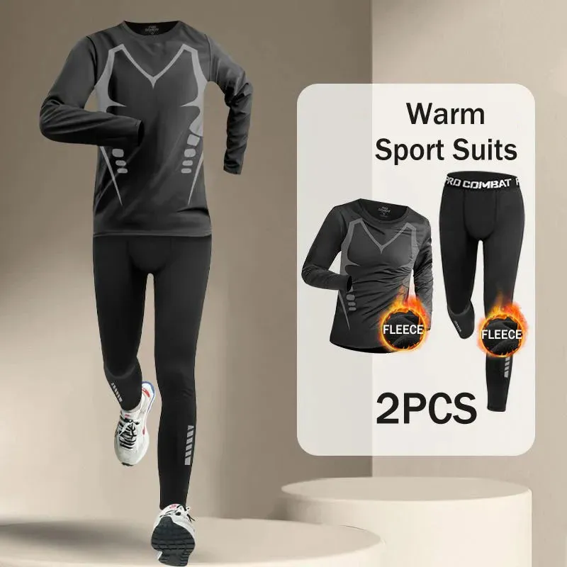 Winter Men's Outdoor Running Sets 2-5 PCS Fitness