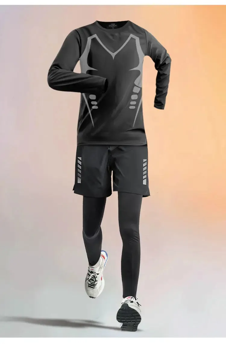 Winter Men's Outdoor Running Sets 2-5 PCS Fitness