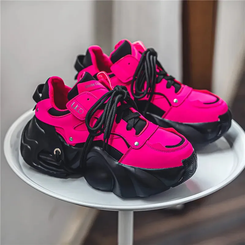 Woman pink shoes Aletha R Chunky sneakers