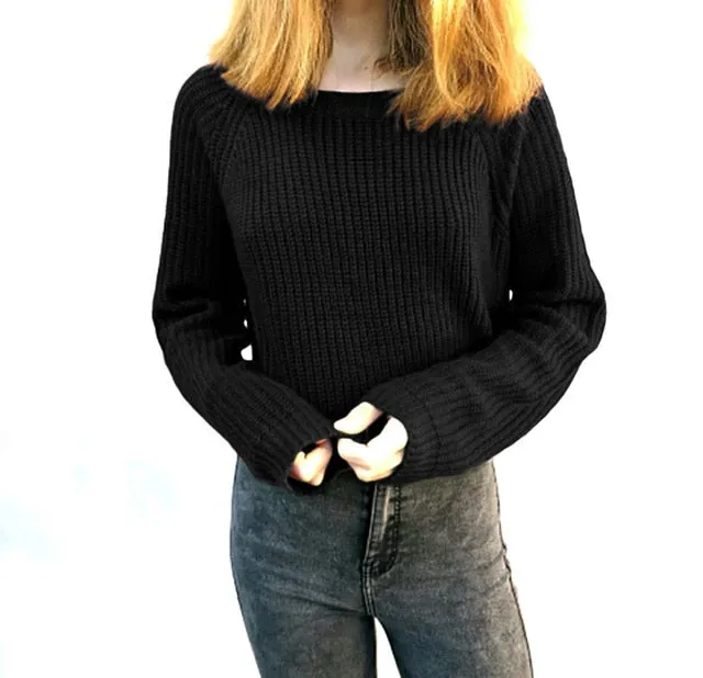 Women Autumn Winter Pullovers Style Long Sleeve Casual Slim Solid Knitted Jumpers Sweaters