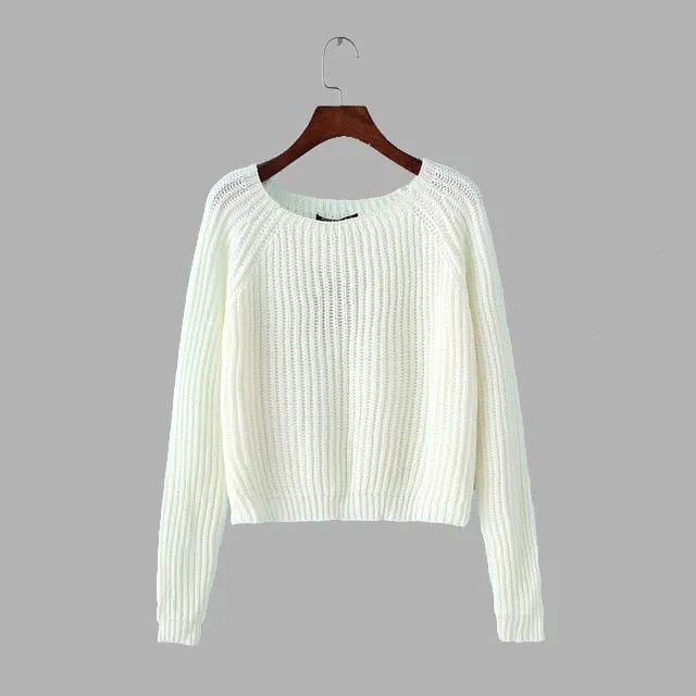 Women Autumn Winter Pullovers Style Long Sleeve Casual Slim Solid Knitted Jumpers Sweaters