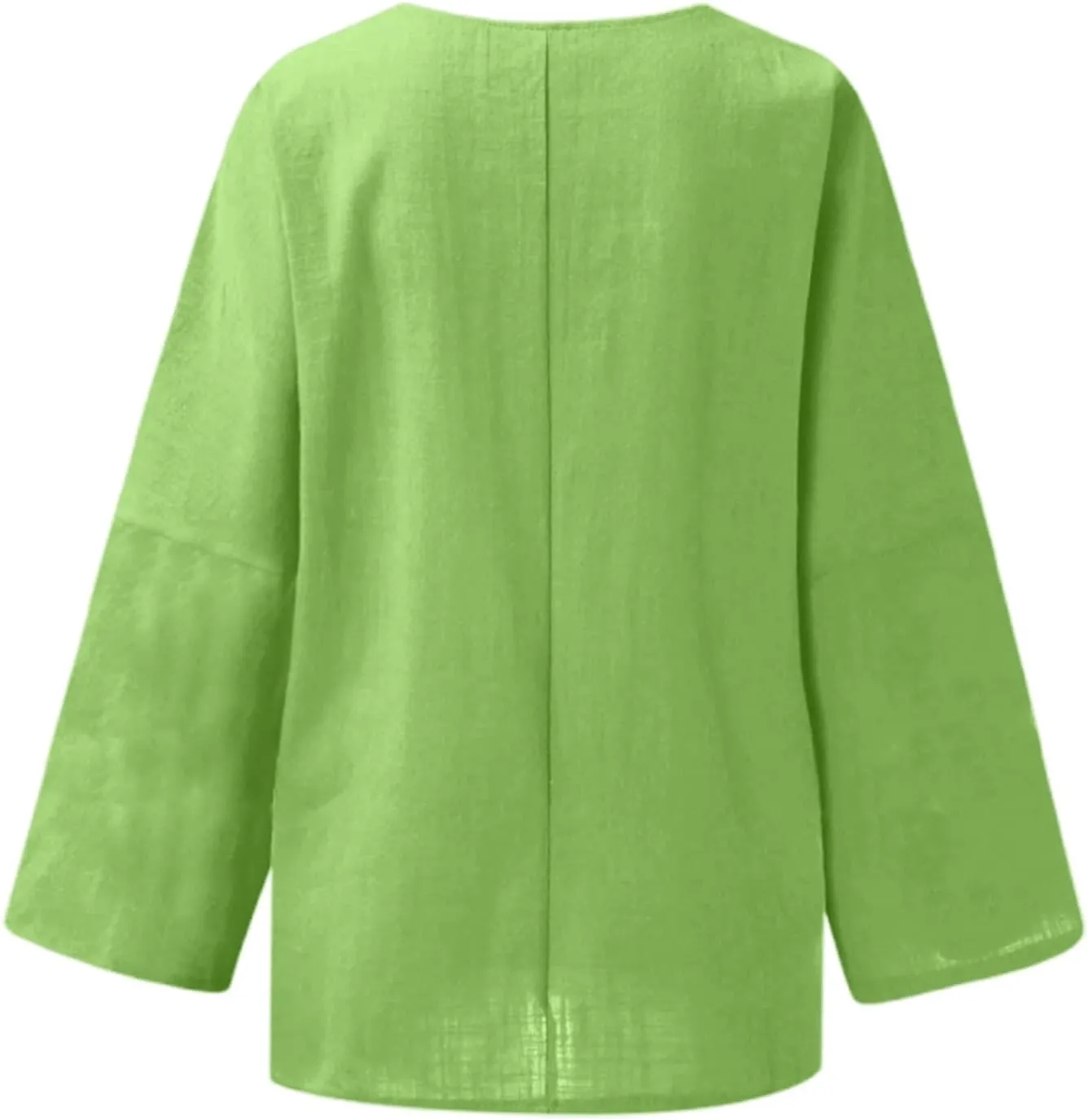 Women Buttons Cotton Linen Short Sleeve T Shirt Summer Henley Casual Plus Size Tunic Tops V-Neck Loose Tshirts