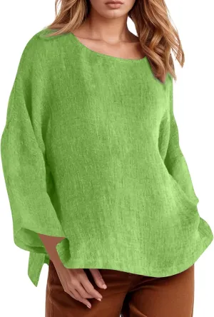 Women Buttons Cotton Linen Short Sleeve T Shirt Summer Henley Casual Plus Size Tunic Tops V-Neck Loose Tshirts