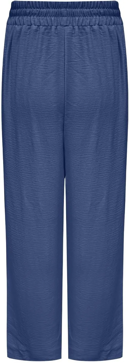 Women Linen Pants 2025 Summer Casual Loose Wide Leg Palazzo Pants Drawstring High Waist Beach Trousers with Pockets