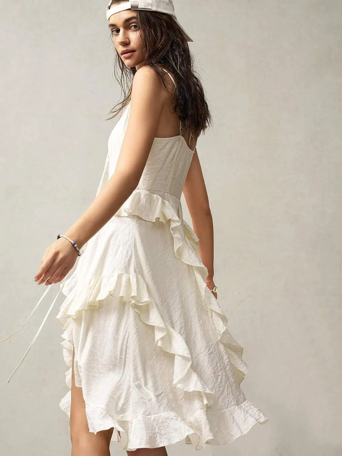 Women Midi Dresses Ruffled Dress