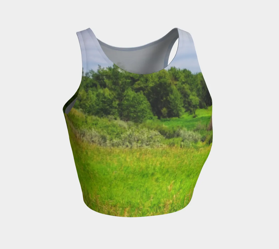 Women's Athletic Crop Top - Fish Creek Park Votier's Flats Meadow