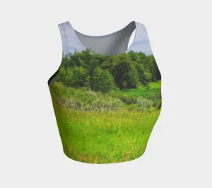 Women's Athletic Crop Top - Fish Creek Park Votier's Flats Meadow