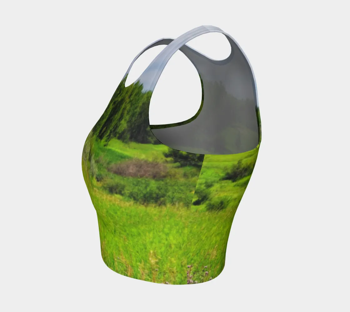 Women's Athletic Crop Top - Fish Creek Park Votier's Flats Meadow