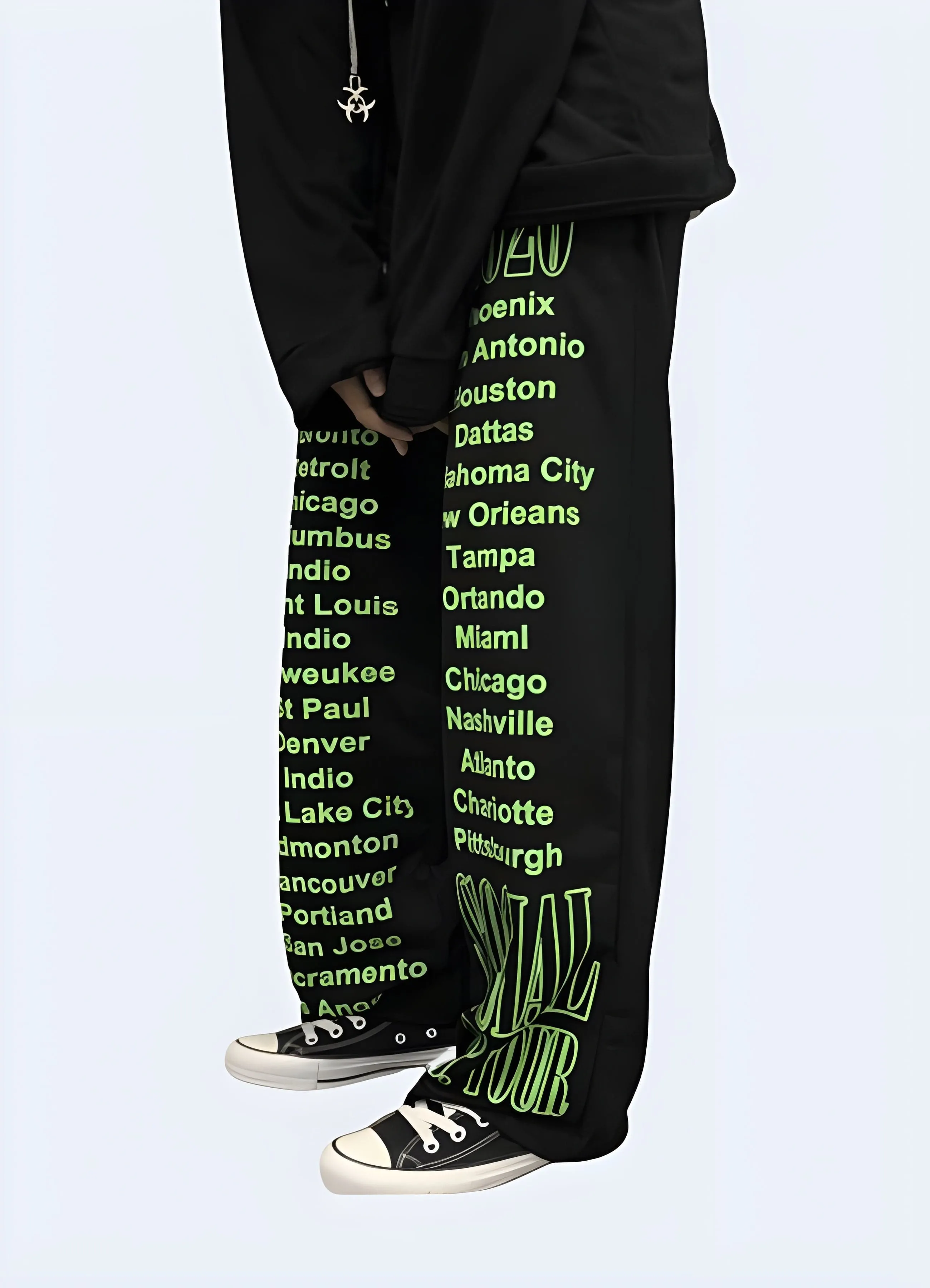 Women's Black And Green Pants