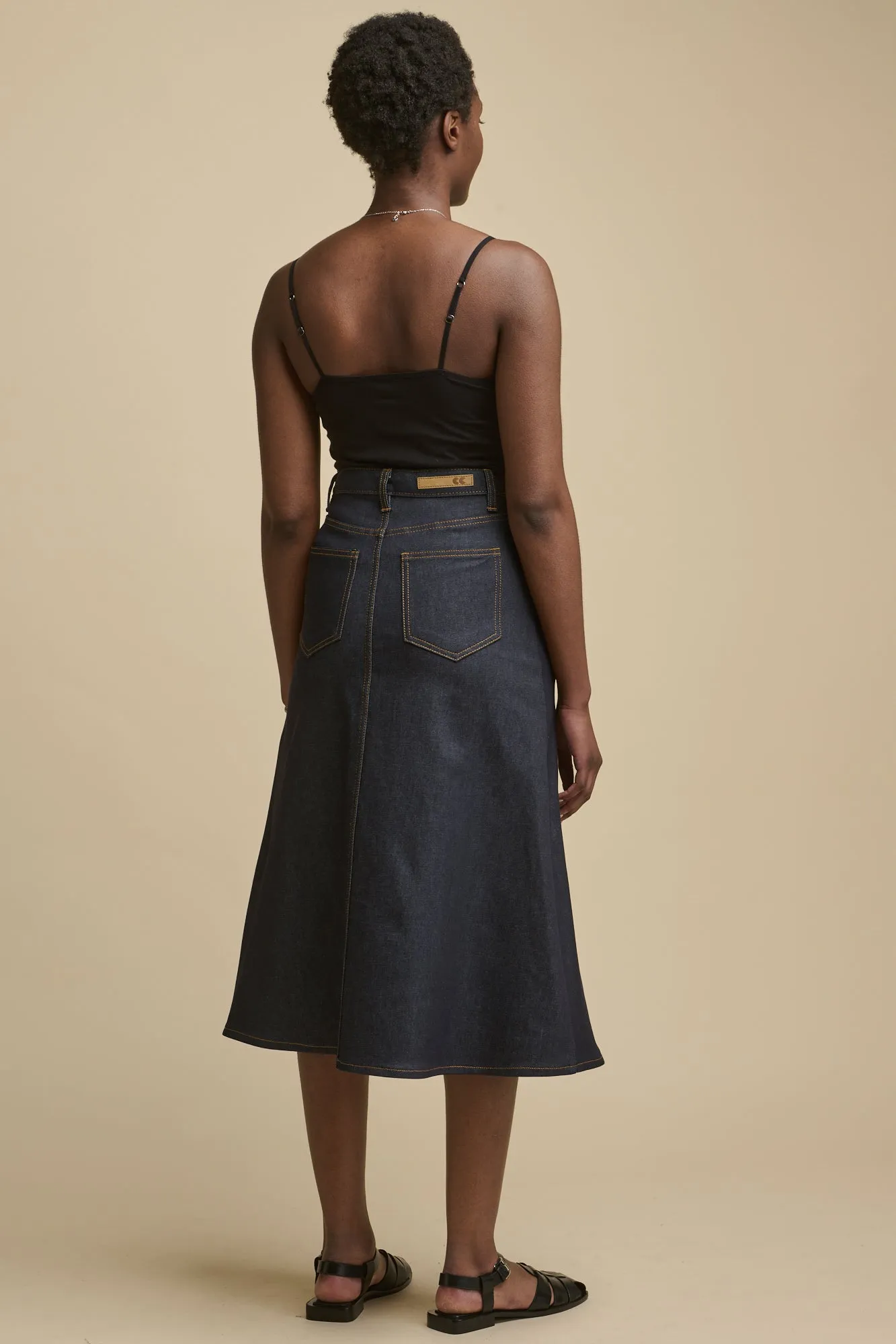 Women's Bobbie A Line Denim Skirt - Indigo