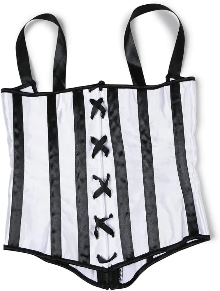 Womens Corsets Stripes Halter Underbust Bustiers Top