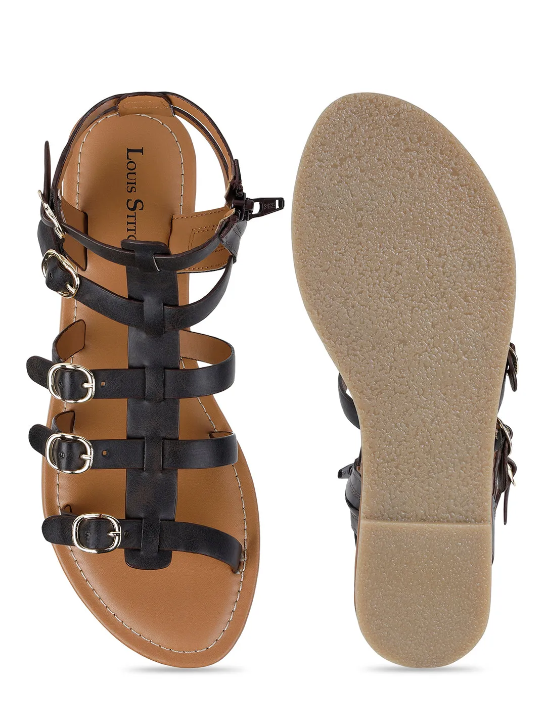 Women's Gladiator Brunette Brown Lightweight Sandals
