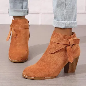 Women's High Heel Fashion Boots with Chunky Heels 54890840C