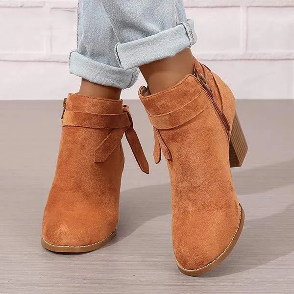 Women's High Heel Fashion Boots with Chunky Heels 54890840C