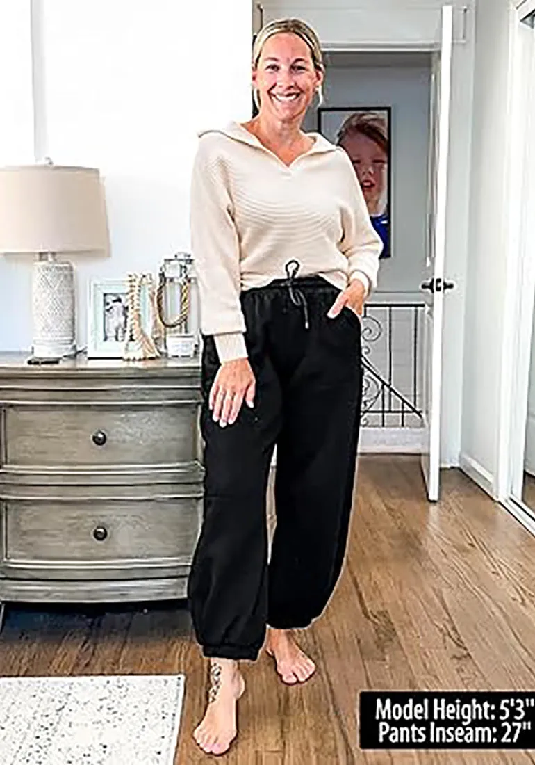 Women's High Waisted Sweatpants Jogger Lounge Baggy Cozy Bottoms