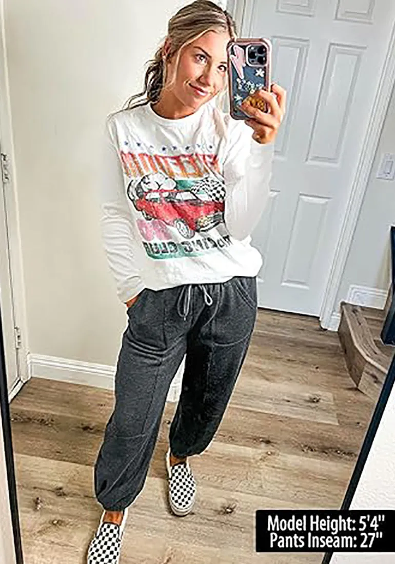 Women's High Waisted Sweatpants Jogger Lounge Baggy Cozy Bottoms