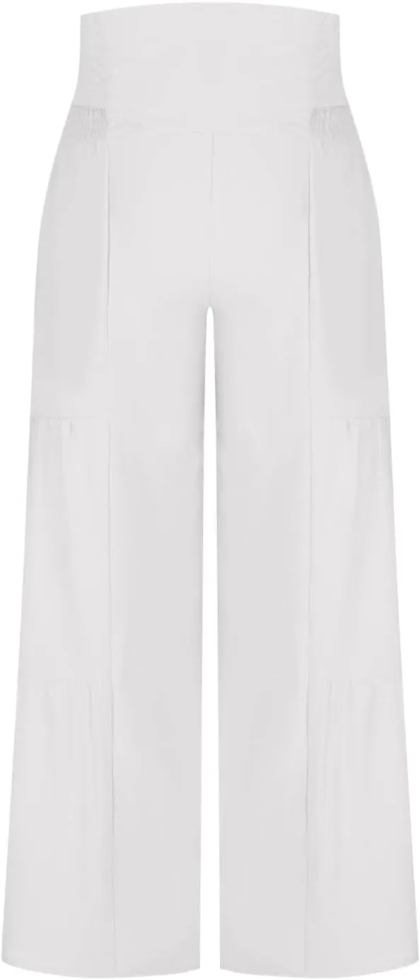 Womens High Waisted Wide Leg Pants Palazzo Beach Trousers Lace Up Flowy Summer Boho Pants Trendy Vacation Outift 2025