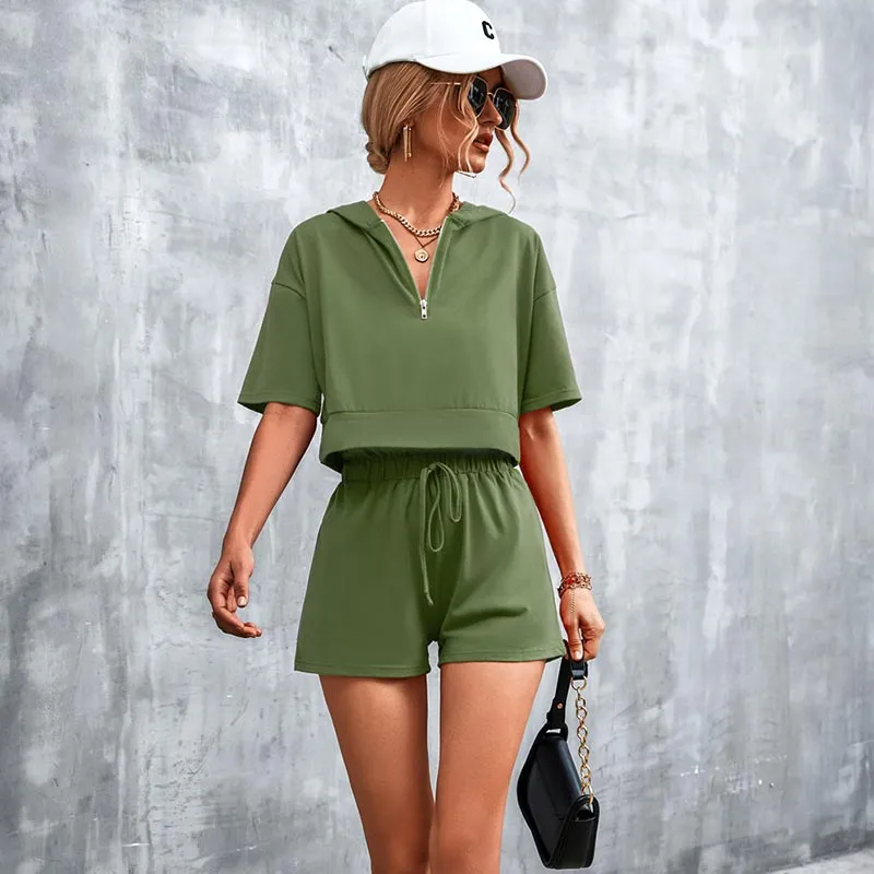 Women's | Hooded Casual Shorts Set