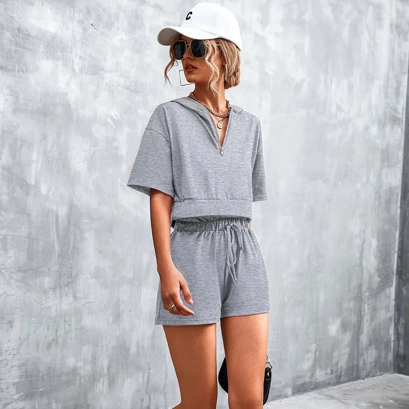 Women's | Hooded Casual Shorts Set
