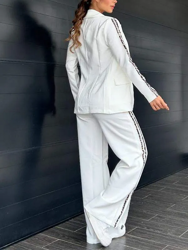 Women's Lapel Casual Commuter Suit Two Piece Suit