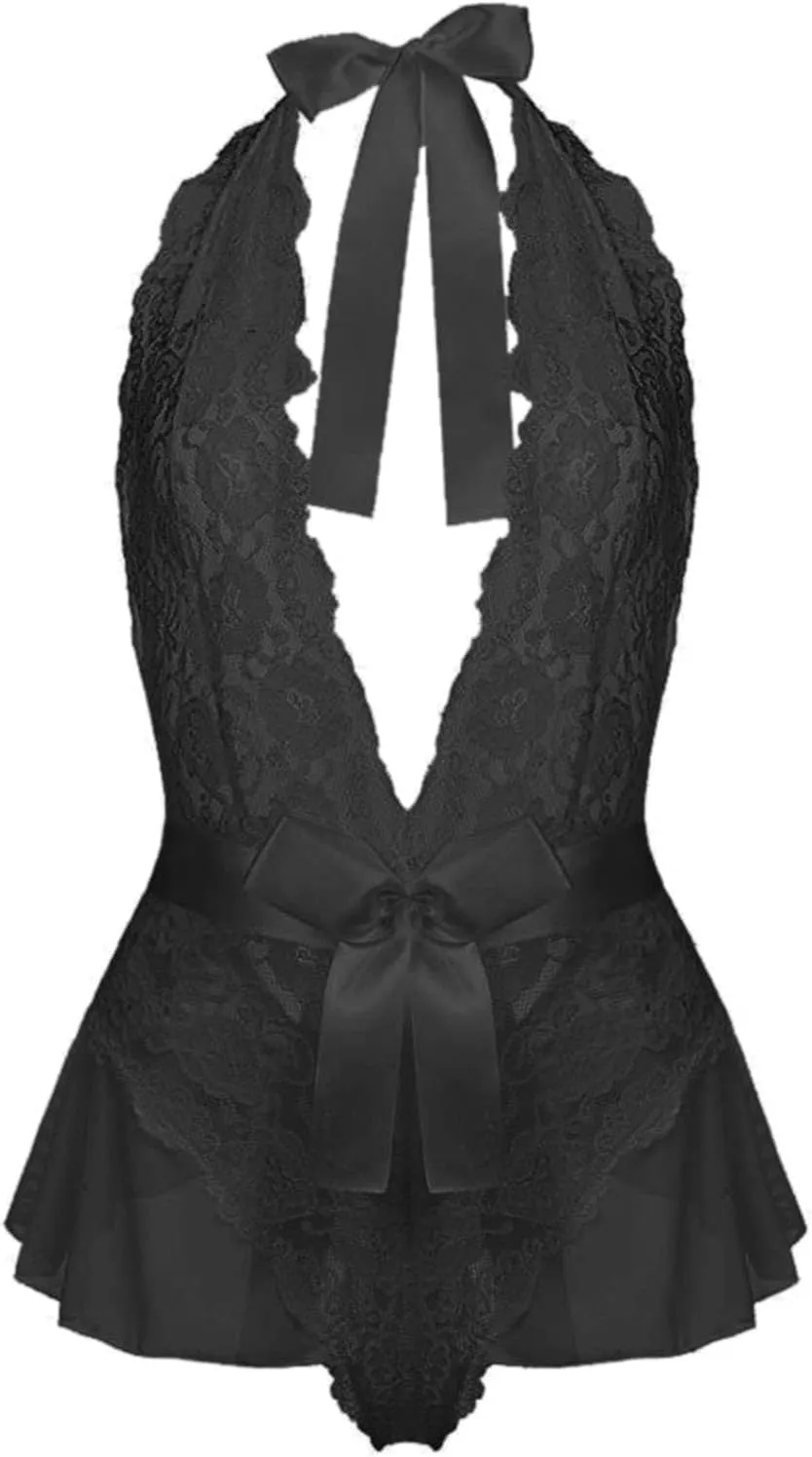 Womens Lingerie Bodysuit One Piece Western Corset Lingerie for Women Set Backless Lace Sexy Mesh for Sex Play