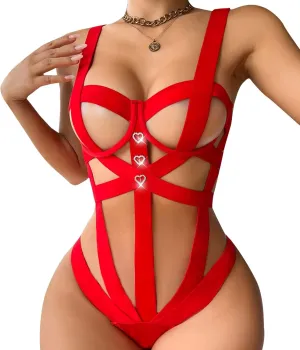 Women's Lingerie Color Block Backless Sexy One Piece Lace Bodysuit Lingerie Corset Teddies Teddy Lingerie Set Kinky