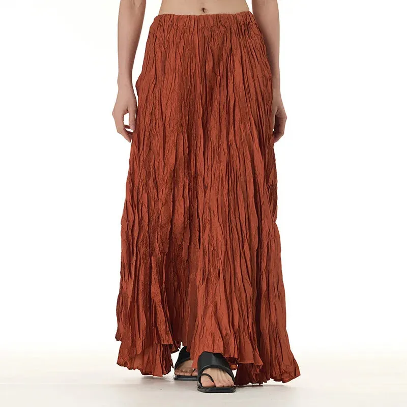 Women's Mermaid Fashion Designer Draped Crumbled Skirts (Long)