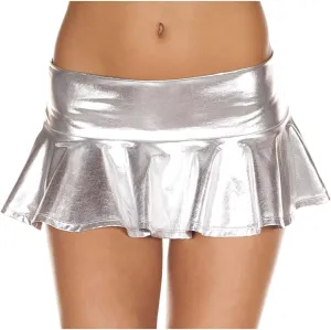 Women's Metallic Pleated Mini Skirt