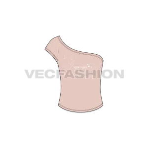 Women's Off-shoulder Knitwear Tee
