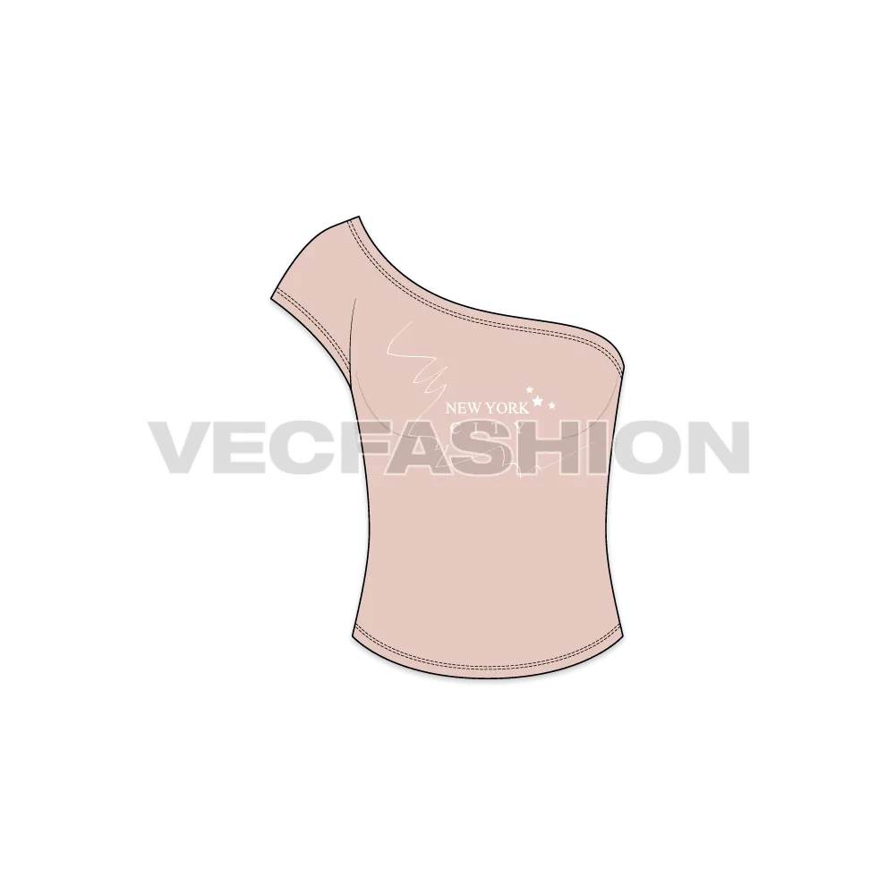 Women's Off-shoulder Knitwear Tee