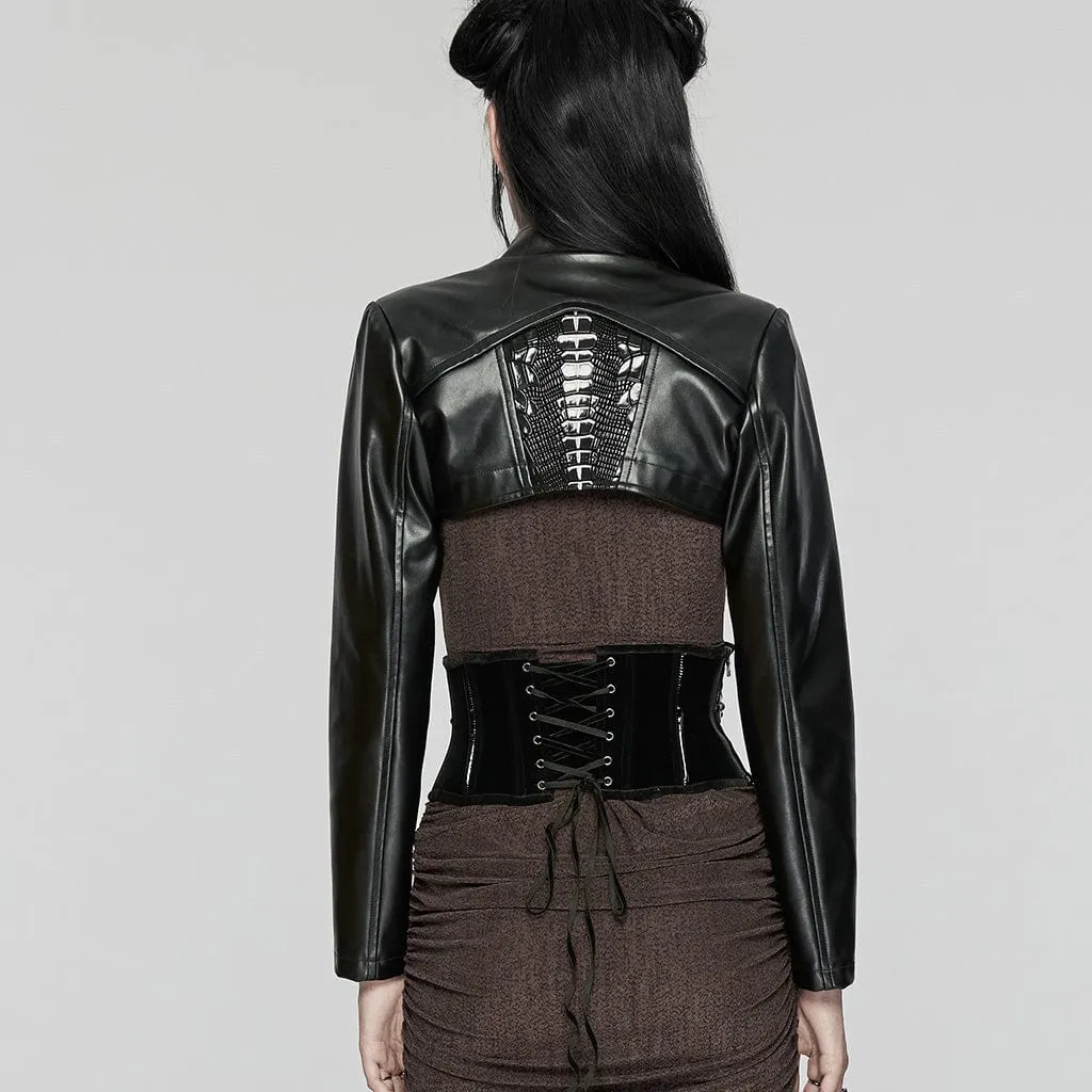 Women's Punk Skeleton Lace-up Underbust Corset