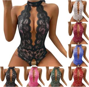 Women's Red Plaid Lace Lingerie Set,Sexy Roleplay Costumes,Elegant Sleepwear for Romantic Nights