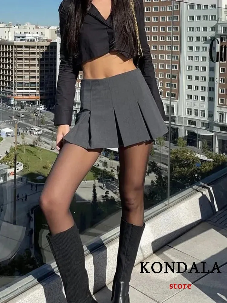 Women's Ruffles Pleated Fashion Designer Mini Skirts (Short)